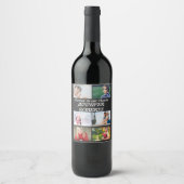 Moderne Beerdigung 6 FotoCollage Weinetikett (Vorderseite)