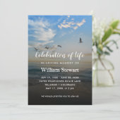 Moderne Beerdigung | Beachfeier des Lebens Einladung (Stehend Vorderseite)