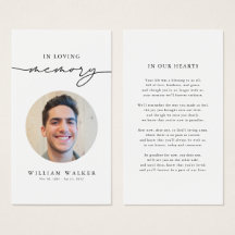 Moderne Beerdigung Beileid Foto Gedenkkarte