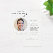 Moderne Beerdigung Beileid Foto Gedenkkarte (Schreibtisch)