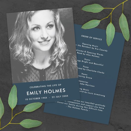 Moderne Beerdigung | Blaue Feier des Lebens Programm