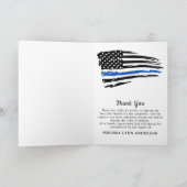 Moderne Beerdigung der Polizeipräsenz der dünnen b Dankeskarte (Innenseite)