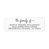 Moderne Beerdigung Die Rücksendeadresse der Namen (Vorne)