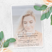 Moderne Beerdigung | Elegante Feier des Lebens Einladung