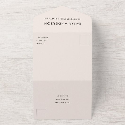 Moderne Beerdigung | Elegante Feier des Lebens UAW All In One Einladung (Außenbereich)