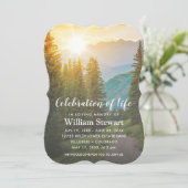 Moderne Beerdigung | Feier des Berges Leben Einladung (Stehend Vorderseite)