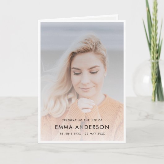 Moderne Beerdigung | Feier zum Foto des Lebens Programm (Vorderseite)