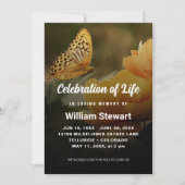 Moderne Beerdigung | Feier zum Schmetterling des L Einladung (Vorderseite)