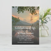 Moderne Beerdigung | Feier zum Sonnenuntergang des Einladung (Stehend Vorderseite)