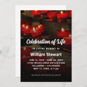 Moderne Beerdigung | Feiern der Roten Kerzen des L Einladung (Vorne/Hinten)