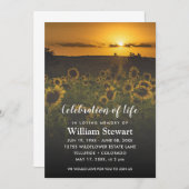 Moderne Beerdigung | Feiern der Sonnenblume Einladung (Vorne/Hinten)