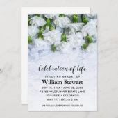 Moderne Beerdigung | Feiern der weißen Blume des L Einladung (Vorne/Hinten)