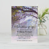 Moderne Beerdigung | Feiern des Lebens Einladung (Stehend Vorderseite)