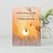 Moderne Beerdigung | Feiern des Lebens Elegant Einladung (Stehend Vorderseite)