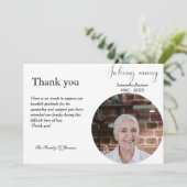 Moderne Beerdigung feiern Leben danke Karte (Stehend Vorderseite)