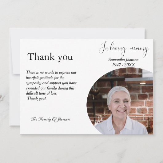 Moderne Beerdigung feiern Leben danke Karte (Vorderseite)