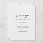 Moderne Beerdigung | Feiern zum Gedenken an das Le Dankeskarte (Rückseite)