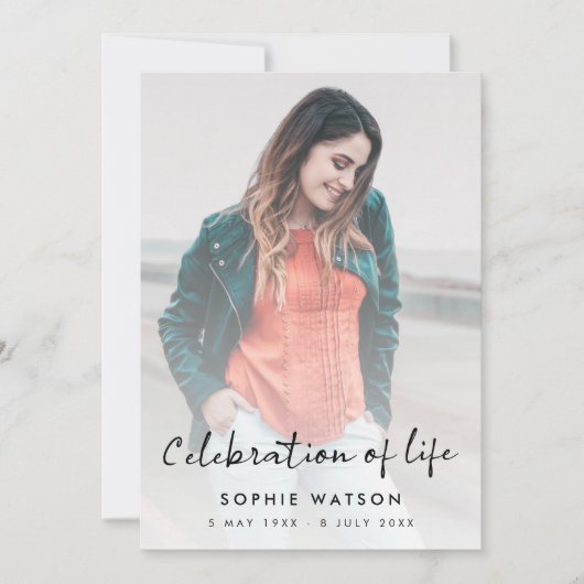 Moderne Beerdigung | Feiern zum Gedenken an das Le Einladung (Vorderseite)