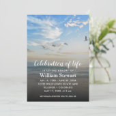 Moderne Beerdigung | Feiern zum Sonnenuntergang de Einladung (Stehend Vorderseite)