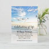 Moderne Beerdigung | Feiern zum Sonnenuntergang de Einladung (Stehend Vorderseite)