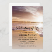 Moderne Beerdigung | Feiern zum Sonnenuntergang de Einladung (Vorne/Hinten)