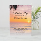 Moderne Beerdigung | Feiern zum Sonnenuntergang de Einladung (Stehend Vorderseite)