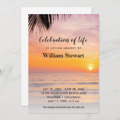 Moderne Beerdigung | Feiern zum Sonnenuntergang de Einladung (Vorne/Hinten)