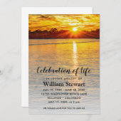 Moderne Beerdigung | Feiern zum Sonnenuntergang Einladung (Vorne/Hinten)
