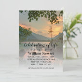 Moderne Beerdigung | Feiern zum Sonnenuntergang Einladung (Stehend Vorderseite)