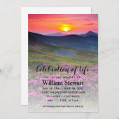Moderne Beerdigung | Feiern zum Sonnenuntergang Einladung (Vorne/Hinten)