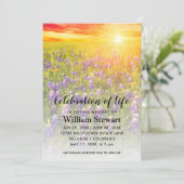 Moderne Beerdigung | Feiern zur Wildblume des Lebe Einladung (Stehend Vorderseite)