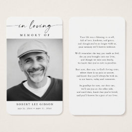 Moderne Beerdigung Foto Beileid Gedenkkarte