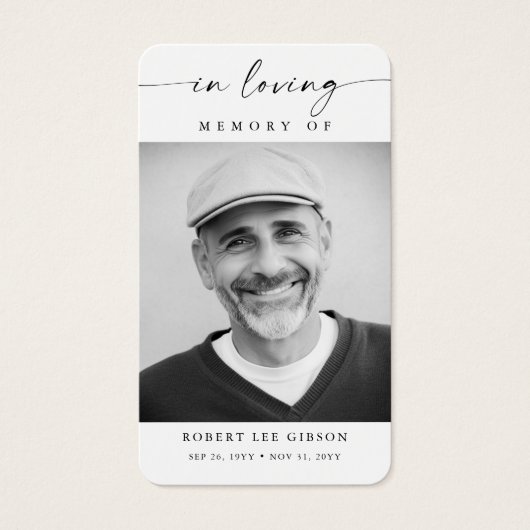 Moderne Beerdigung Foto Beileid Gedenkkarte (Vorderseite)