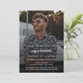 Moderne Beerdigung | Foto - Feier des Lebens Einladung (Stehend Vorderseite)