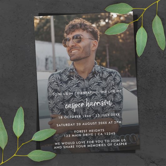 Moderne Beerdigung | Foto - Feier des Lebens Einladung