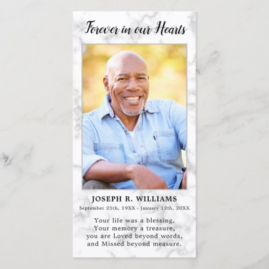 Moderne Beerdigung Foto Gedenkkarte Gebet Lesezeic Dankeskarte (Vorderseite)