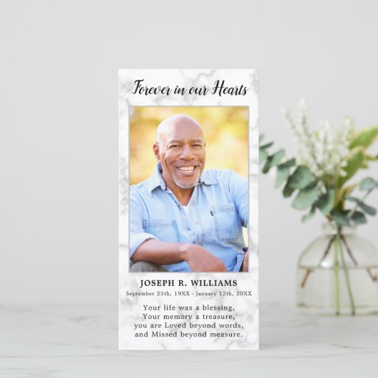 Moderne Beerdigung Foto Gedenkkarte Gebet Lesezeic Dankeskarte (Stehend Vorderseite)