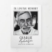 Moderne Beerdigung/Gedenkfeier mit 2 Fotos Dreifach-gefaltete Programmkarte (Cover)