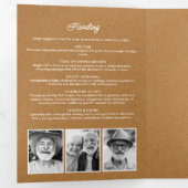 Moderne Beerdigung/Gedenkstätten Imitate Kraft Fot Dreifach-gefaltete Programmkarte (Innen Erste Seite)