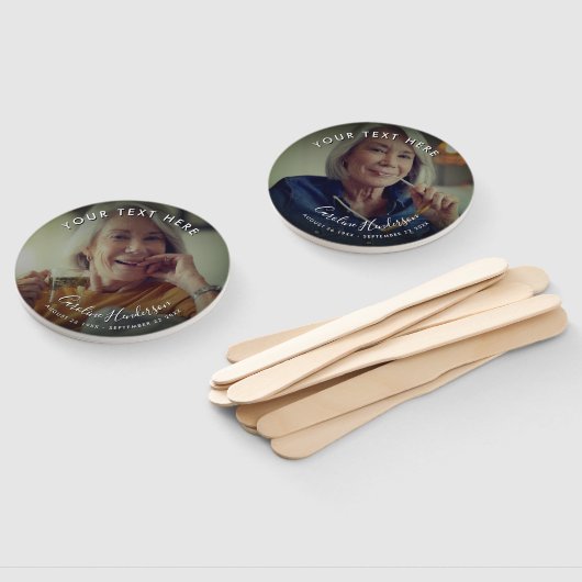 Moderne Beerdigung/Memorial-Foto und handgeschrieb Fächer (Non-assembled)