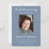 Moderne Beerdigung Minimal Foto Feier des Lebens Einladung (Vorderseite)