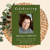 Moderne Beerdigung Minimal Foto Feier des Lebens Einladung