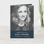 Moderne Beerdigung | Navy Blue Order of Service Fo Programm (Vorderseite)