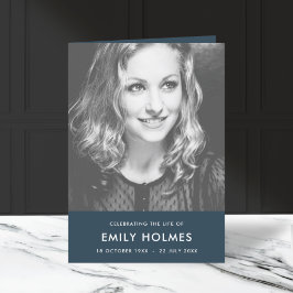 Moderne Beerdigung | Navy Blue Order of Service Fo Programm