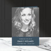 Moderne Beerdigung | Navy Blue Order of Service Fo Programm