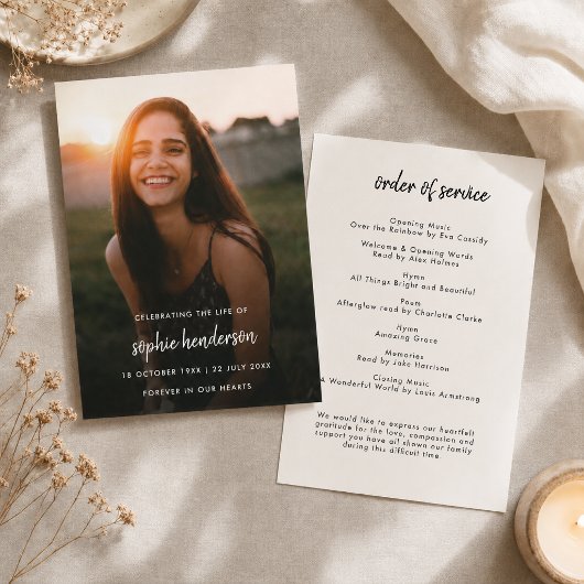 Moderne Beerdigung | Order of Service Life Celebra Programm