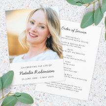 Moderne Beerdigung | Order of Service Life Celebra