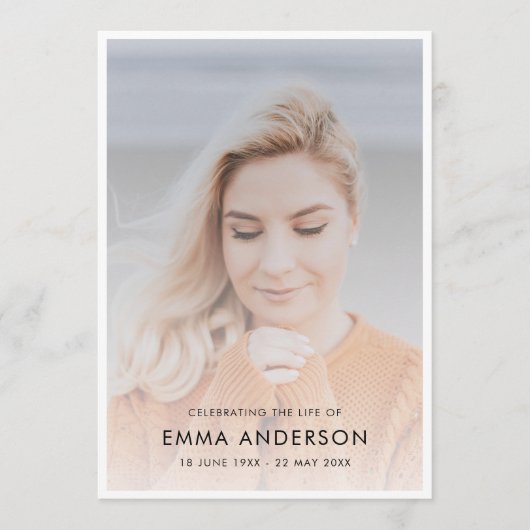 Moderne Beerdigung | Order of Service Memorial Fot Programm (Vorderseite)