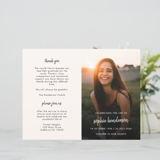 Moderne Beerdigung | Order of Service Memorial Pro (Stehend Vorderseite)