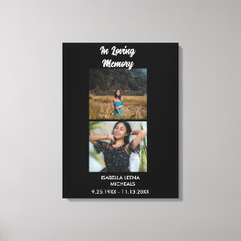 Moderne Beerdigung Personalisiert 2-Foto-Gedenkstä Leinwanddruck